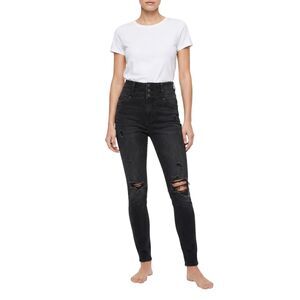 Refuge Black Distressed Skinny Jeans Size 4